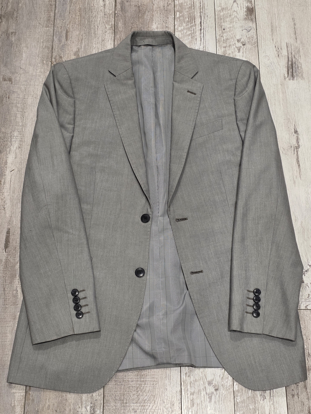 38R Men's JF J. Ferrar 2 Button Blazer Gray Slim Fit Sport Coat